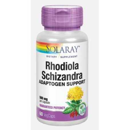 Solaray Schizandra - Rhodiola 500 mg. 60 cápsulas vegetales