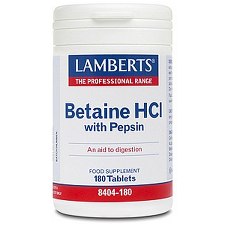 Betaína HCL 324mg / Pepsina 5 mg